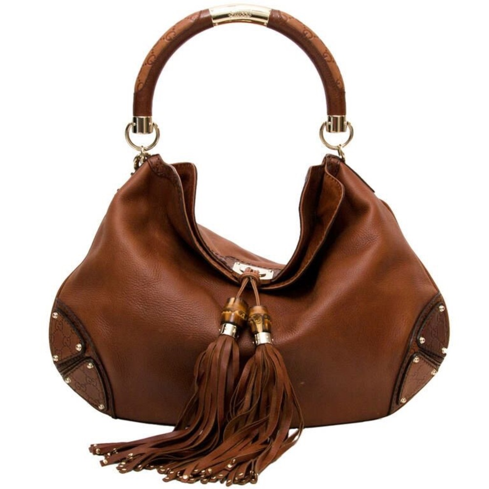 Gucci Vintage Brown Leather Indy Bag
